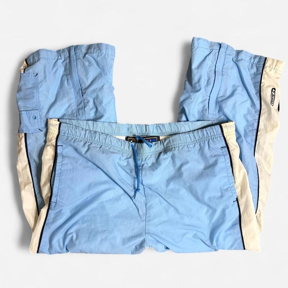 90s vintage light blue nylon & polyester pants - Size XL
